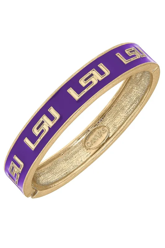 LSU Tigers Enamel Logo Hinge Bangle- FINAL SALE sold by Canvas Style