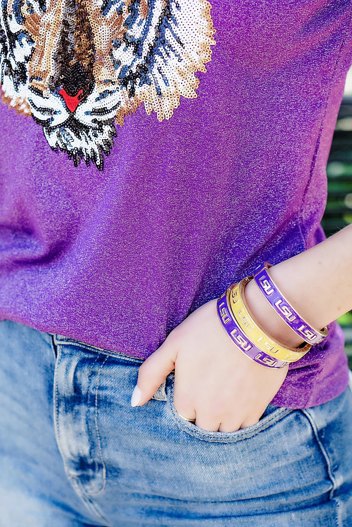 LSU Tigers Enamel Logo Hinge Bangle- FINAL SALE sold by Canvas Style product image thumbnail 2