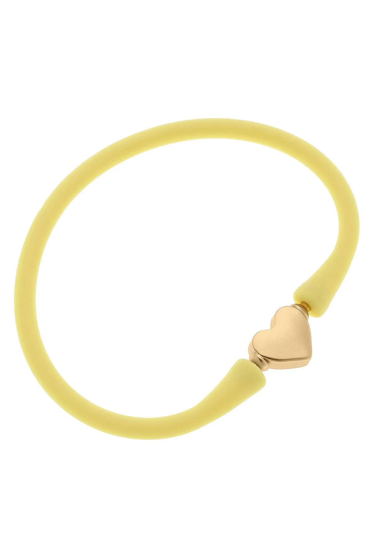 Bali Heart Bead Silicone Bracelet in Canary Yellow - FINAL SALE sold by Canvas Style