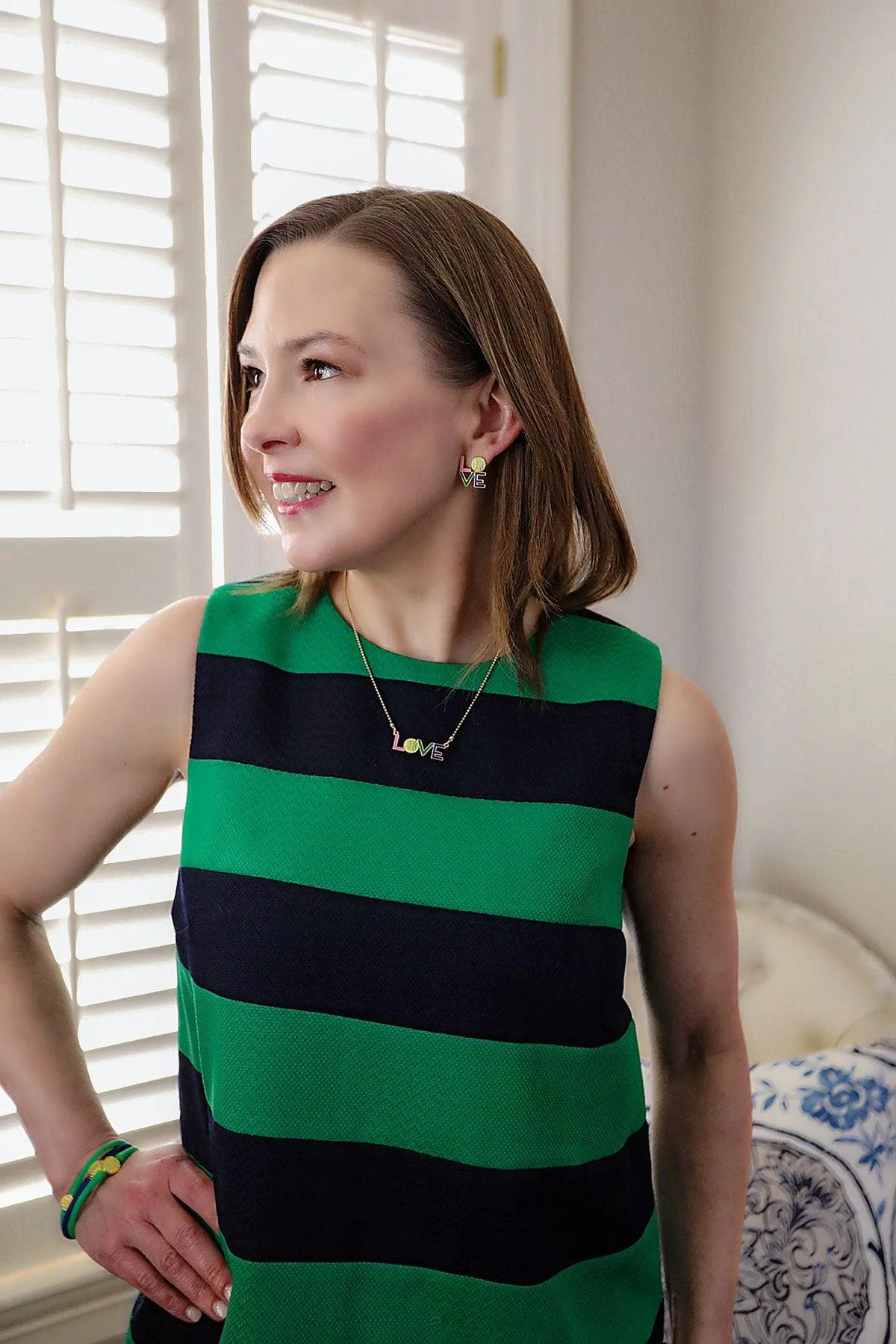 Enamel Tennis Ball Silicone Bali Bracelet in Royal Blue sold by Canvas Style product image thumbnail 2