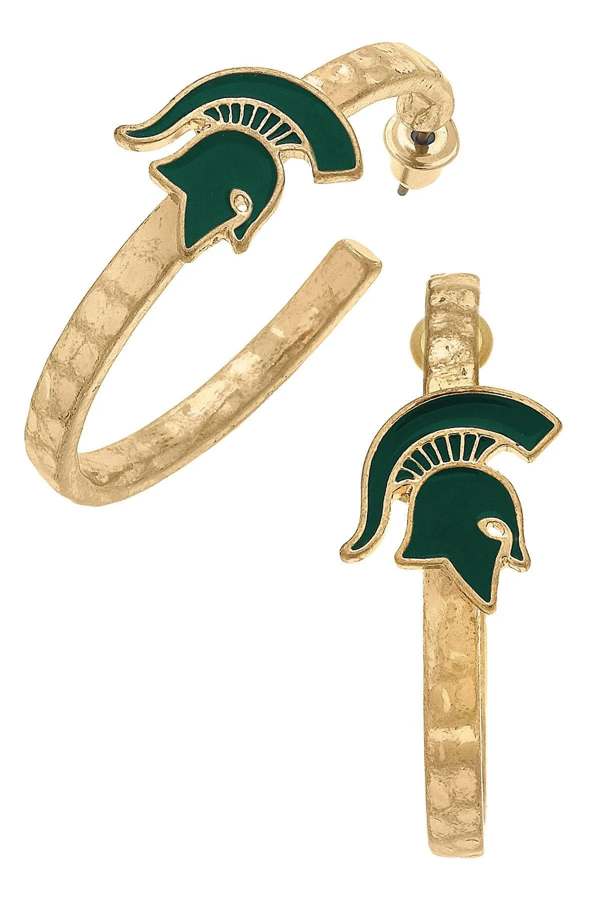 Michigan State Spartans Enamel Logo Hoop Earrings - FINAL SALE sold by Canvas Style
