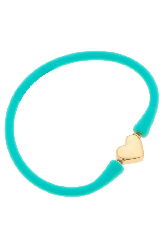 Bali Heart Bead Silicone Bracelet in Mint - FINAL SALE sold by Canvas Style