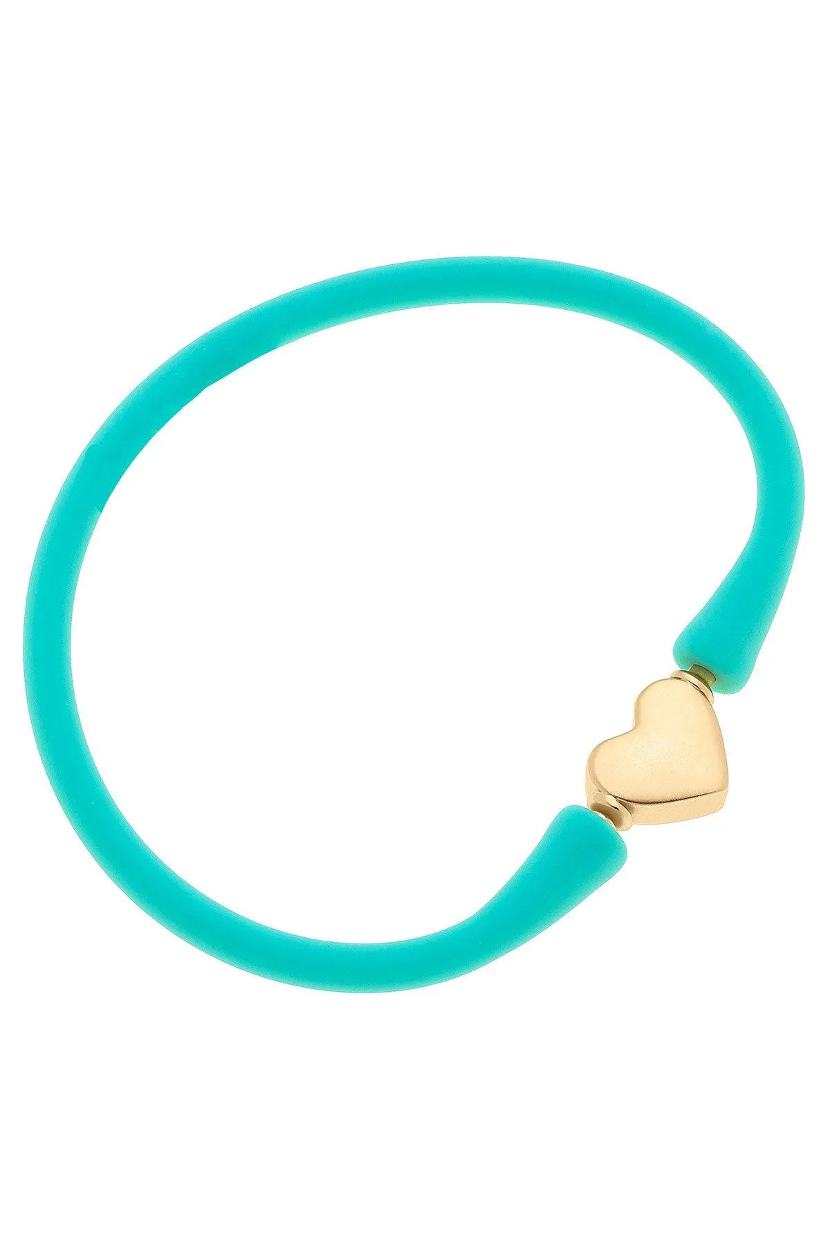Bali Heart Bead Silicone Bracelet in Mint - FINAL SALE sold by Canvas Style