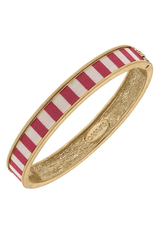 Cabana Stripes Hinge Bangle - FINAL SALE sold by Canvas Style