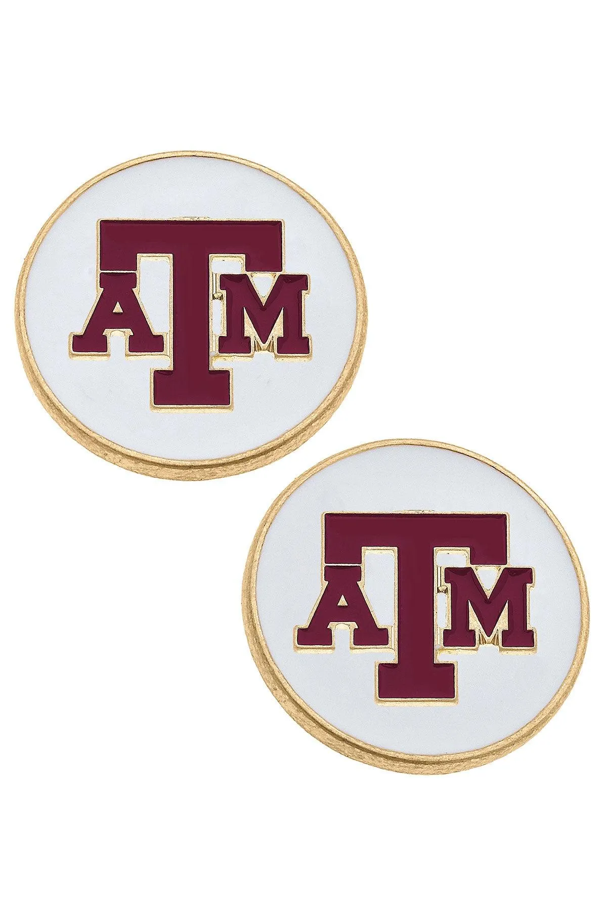 Texas A&M Aggies Enamel Disc Stud Earrings - FINAL SALE sold by Canvas Style