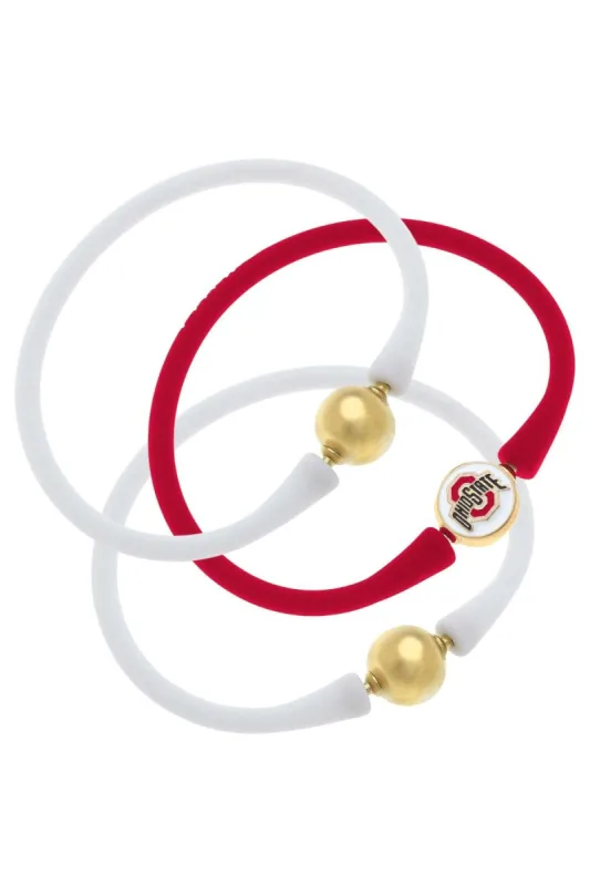 Ohio State Buckeyes 24K Gold Plated Bali Bracelet Stack (Set of 3) sold by Canvas Style