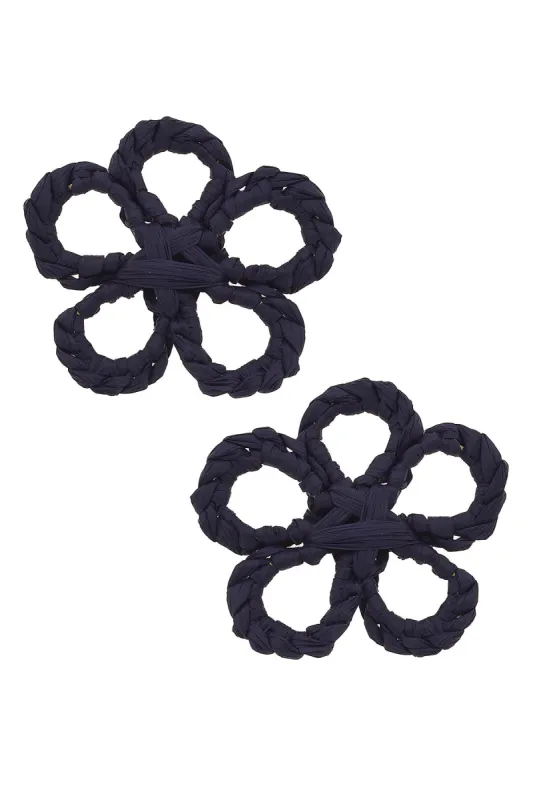 Tahiti Raffia Stud Earrings in Navy - FINAL SALE sold by Canvas Style