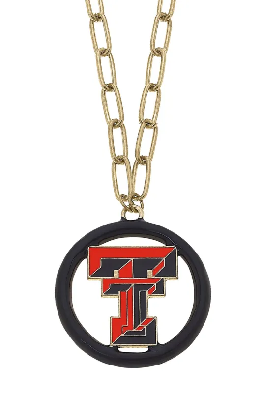 Texas Tech Red Raiders Logo Enamel Medallion 32" Necklace sold by Canvas Style