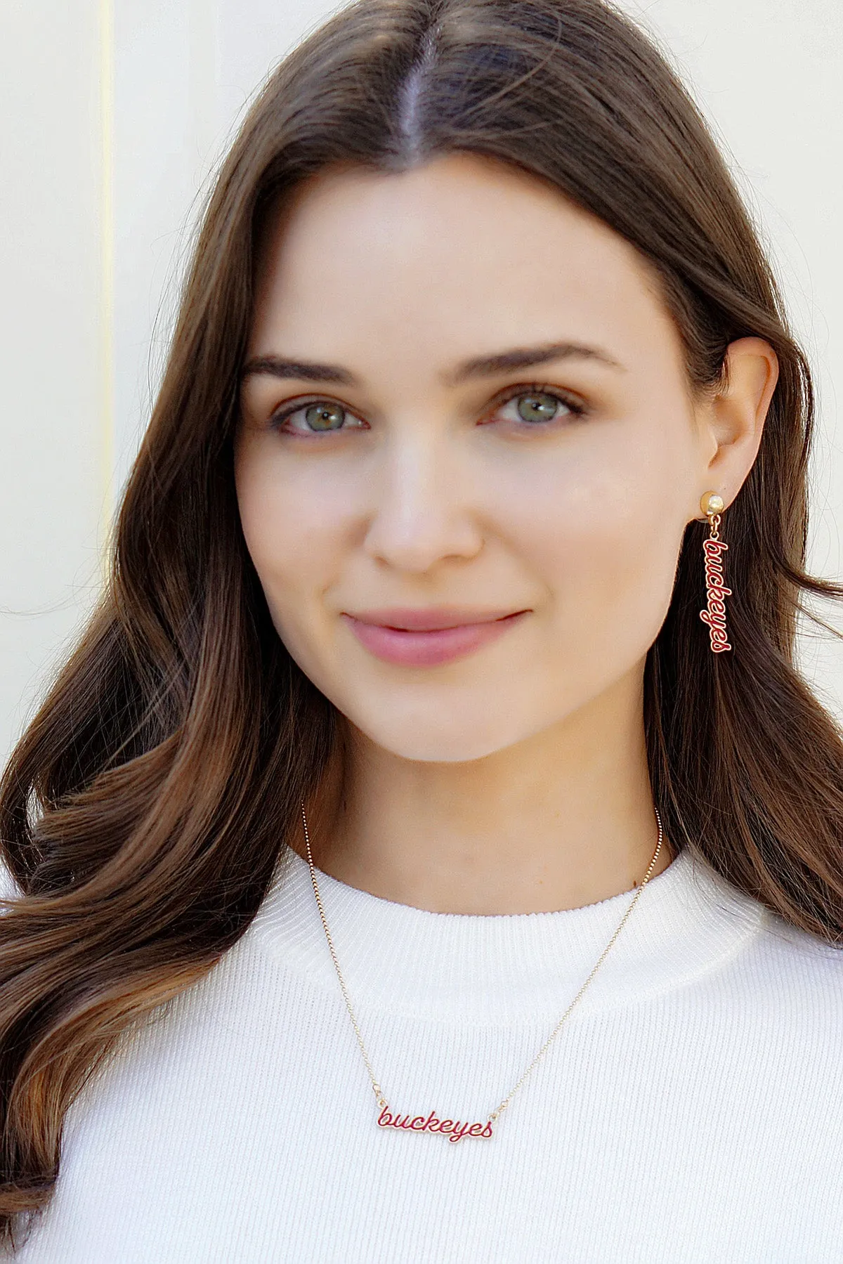 Ohio State Buckeyes Enamel Script Earrings sold by Canvas Style product image thumbnail 2