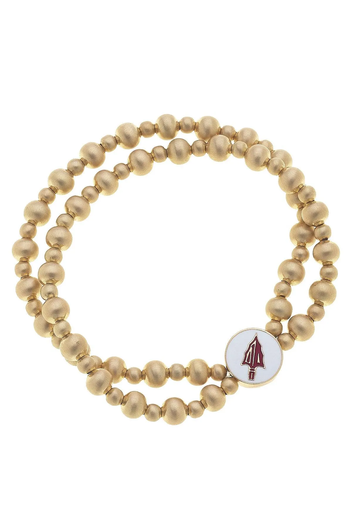Florida State Seminoles 2-Row Ball Bead Stretch Bracelet sold by Canvas Style