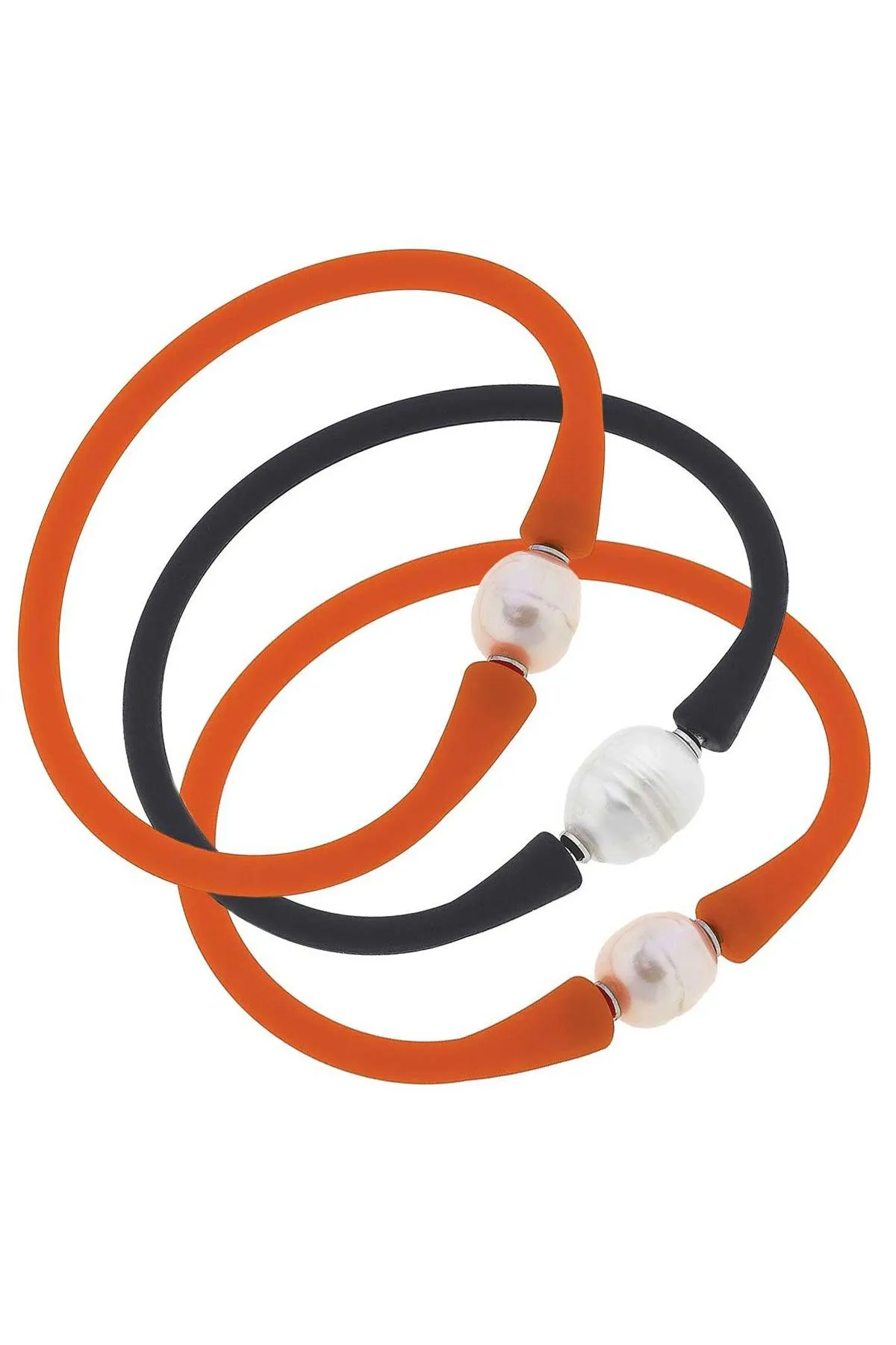 Bali Game Day Bracelet Set of 3 in Orange & Black - FINAL SALE sold by Canvas Style