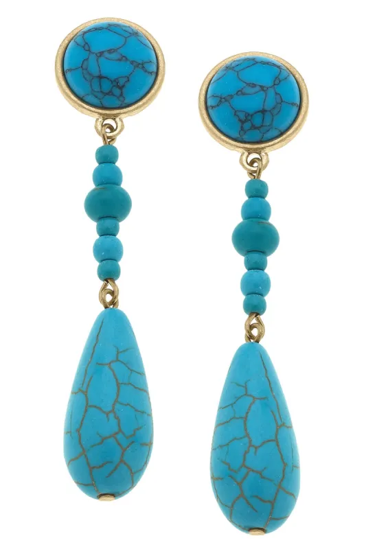 Dutton Turquoise Drop Earrings - FINAL SALE sold by Canvas Style