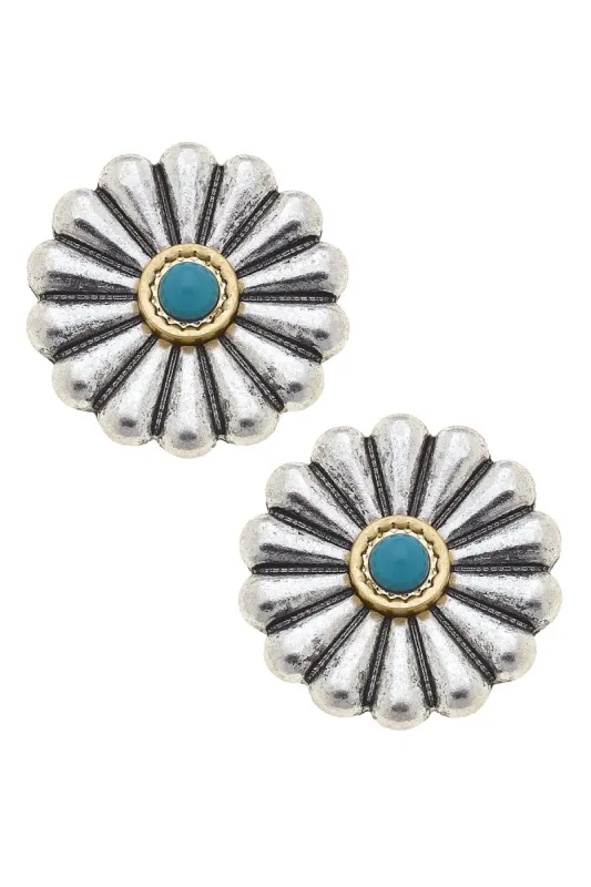 Monica Concho Stud Earrings sold by Canvas Style