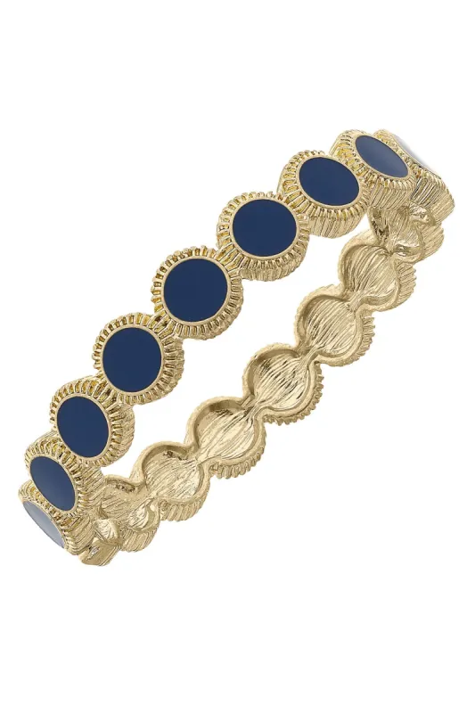 Bianca Enamel Disc Hinge Bangle in Royal Blue sold by Canvas Style