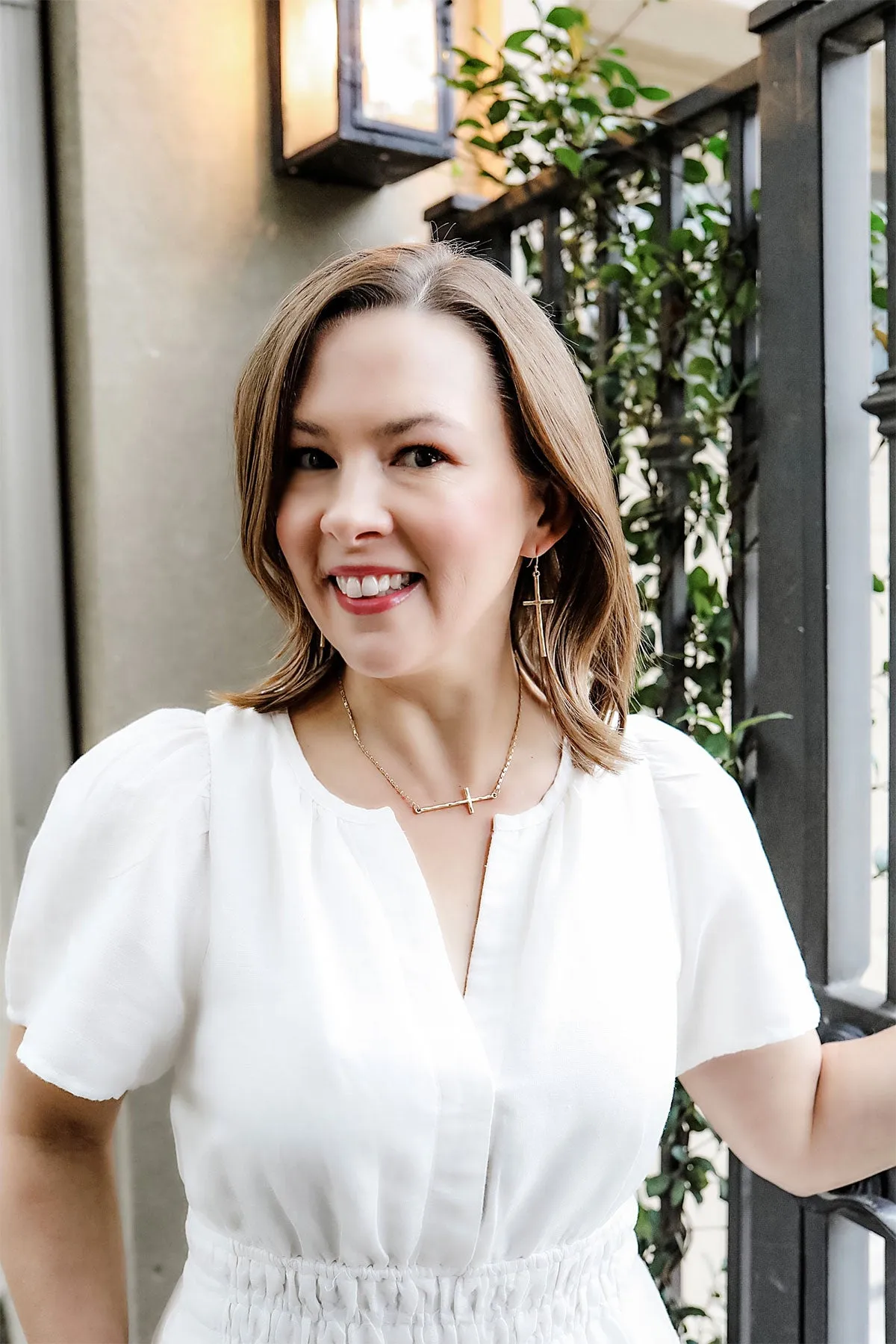 Carmi Cross Necklace in Worn Gold sold by Canvas Style product image thumbnail 2