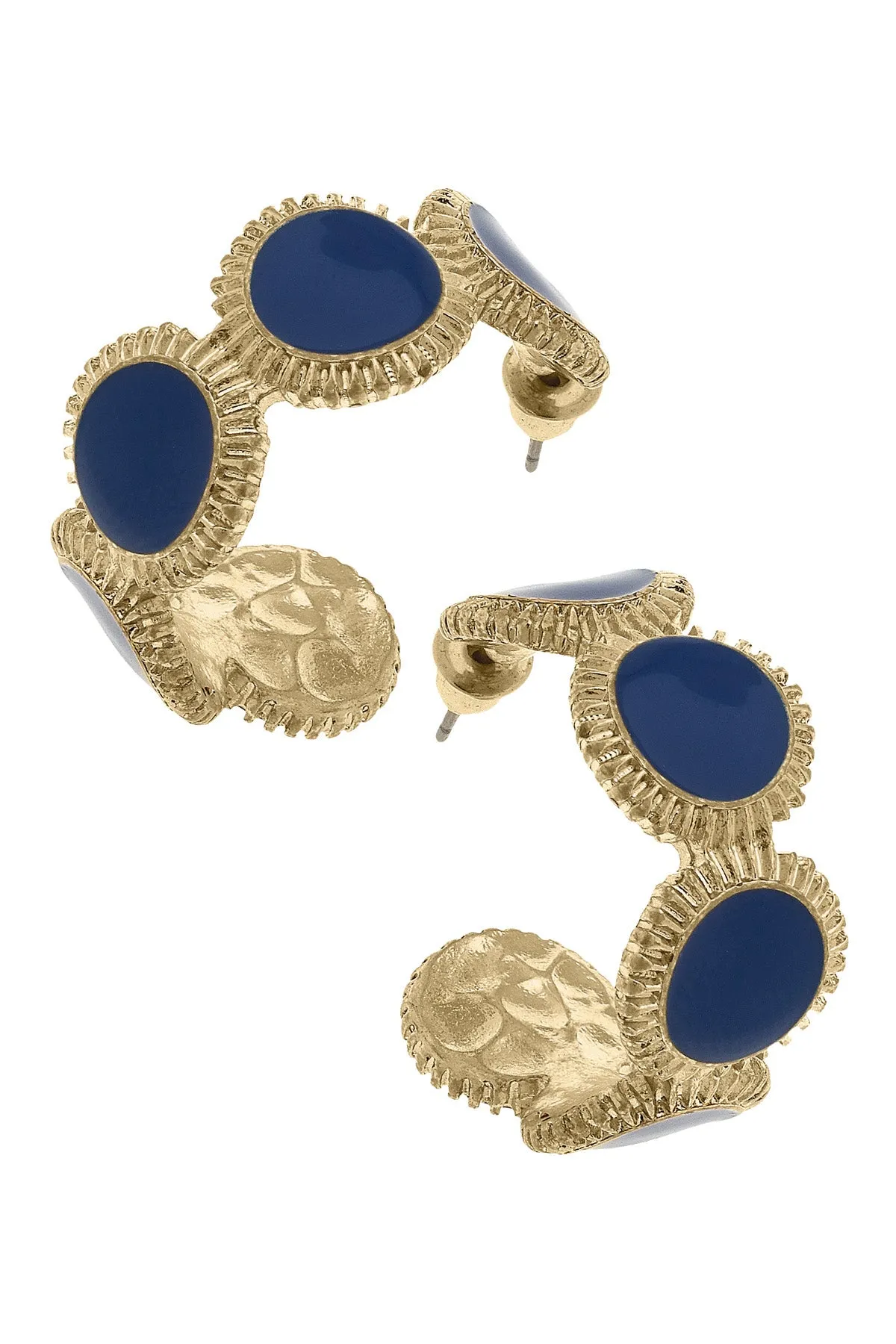Bianca Enamel Disc Hoop Earrings in Royal Blue sold by Canvas Style