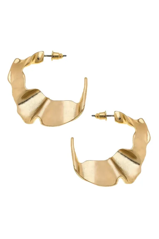 Brussels Hoop Earrings In Worn Gold - FINAL SALE sold by Canvas Style