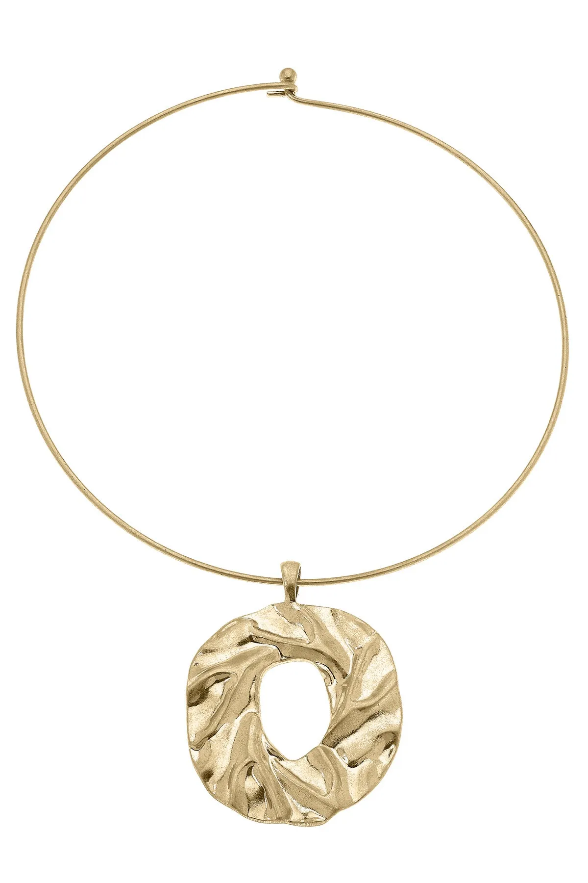 Venice Statement Choker Necklace in Worn Gold sold by Canvas Style