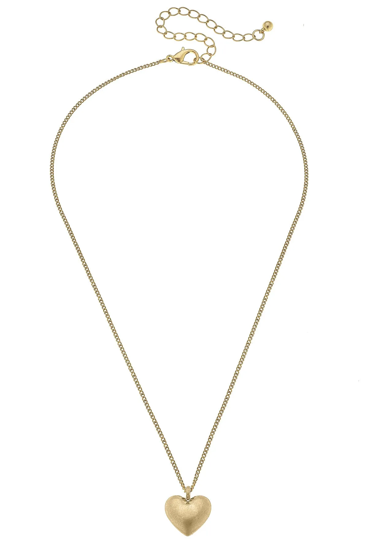 McKenna Delicate Heart Necklace in Worn Gold sold by Canvas Style product image thumbnail 2
