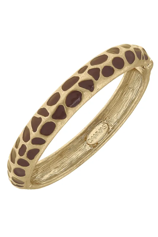 Gloria Skinny Hinge Bangle in Giraffe & Worn Gold - FINAL SALE made by Canvas Style