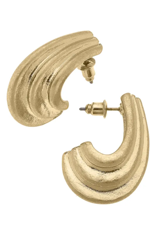 Carmela Sculpted Arch Statement Earrings in Worn Gold - FINAL SALE sold by Canvas Style