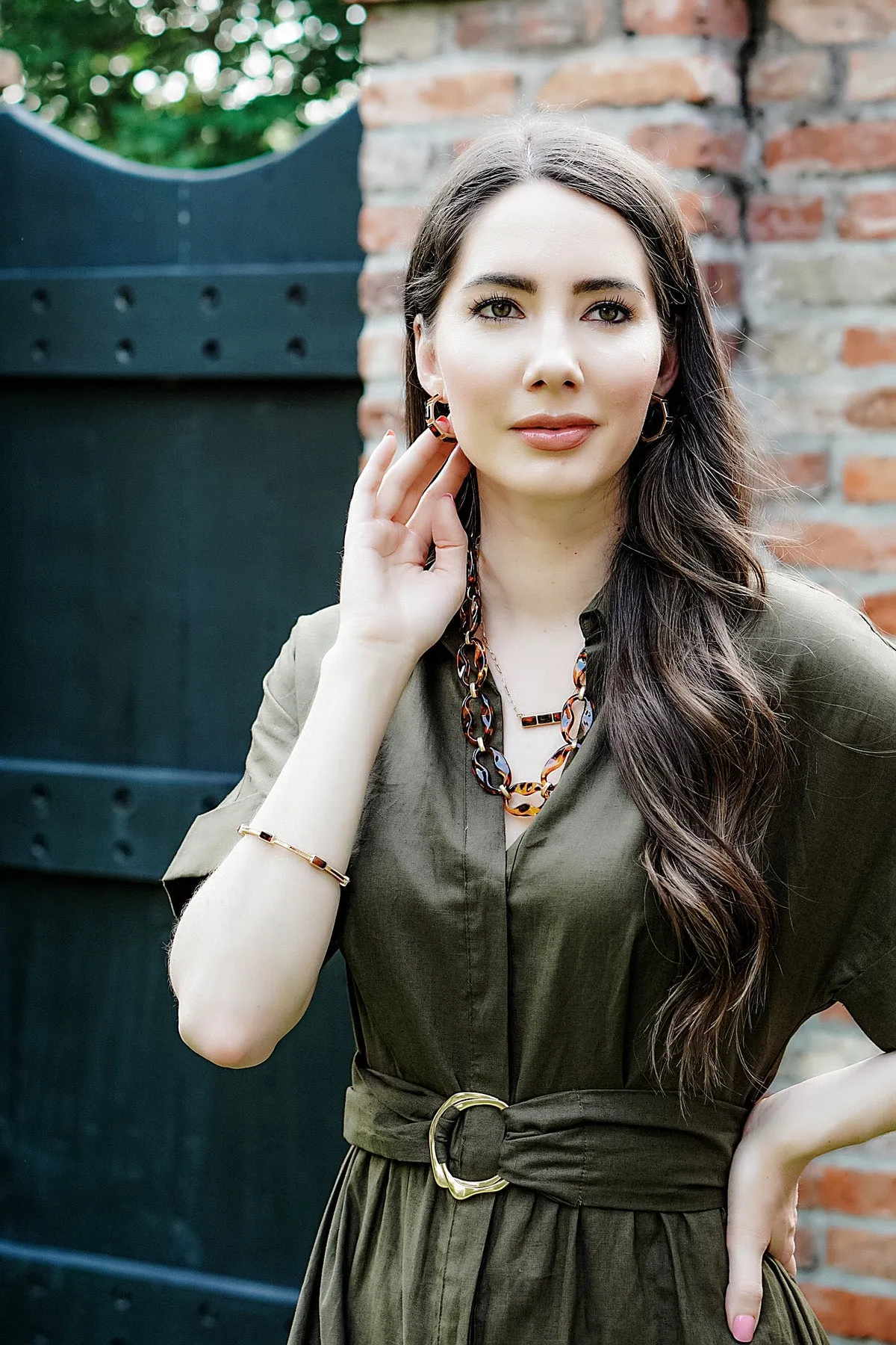 Halston Tortoise Bangle in Worn Gold sold by Canvas Style product image thumbnail 2