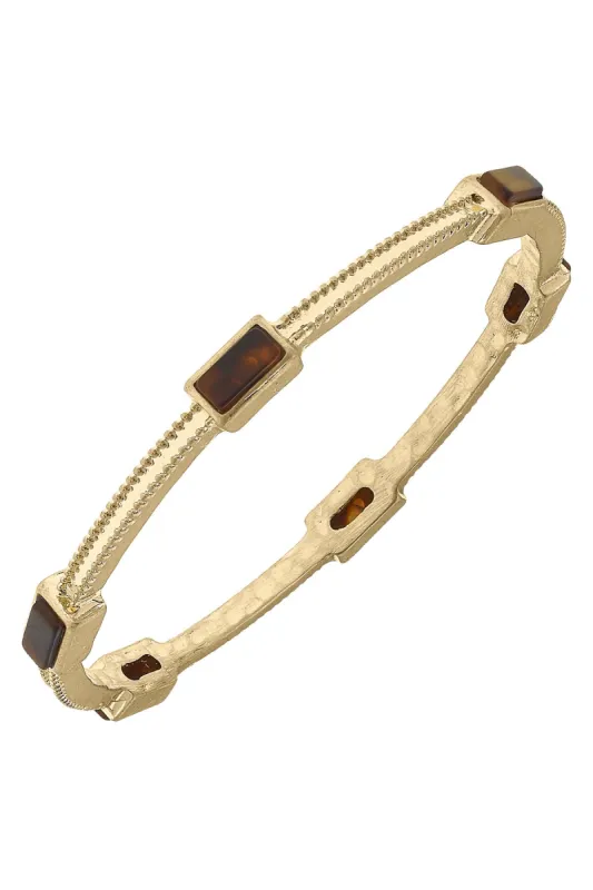 Halston Tortoise Bangle in Worn Gold sold by Canvas Style