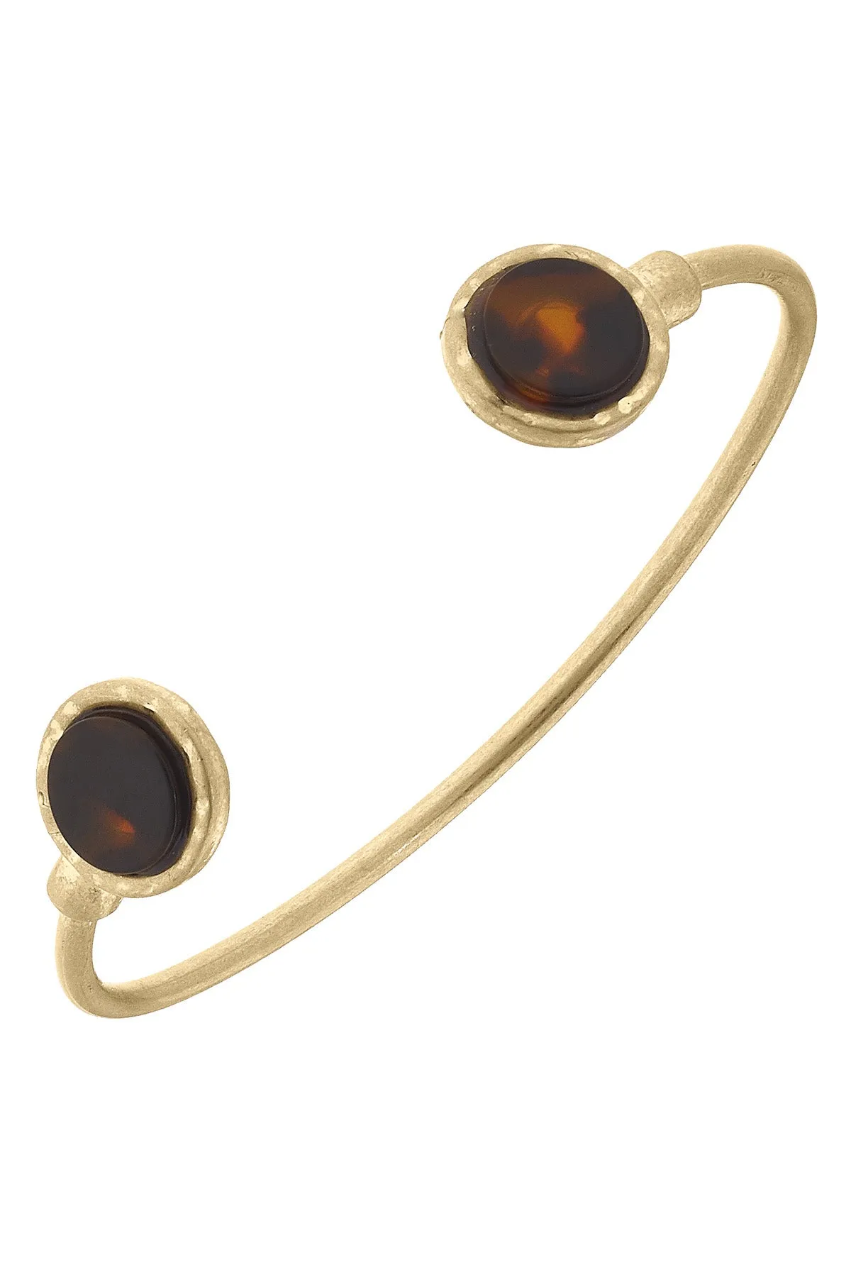 Bethany Disc Tortoise Cuff Bracelet in Worn Gold sold by Canvas Style