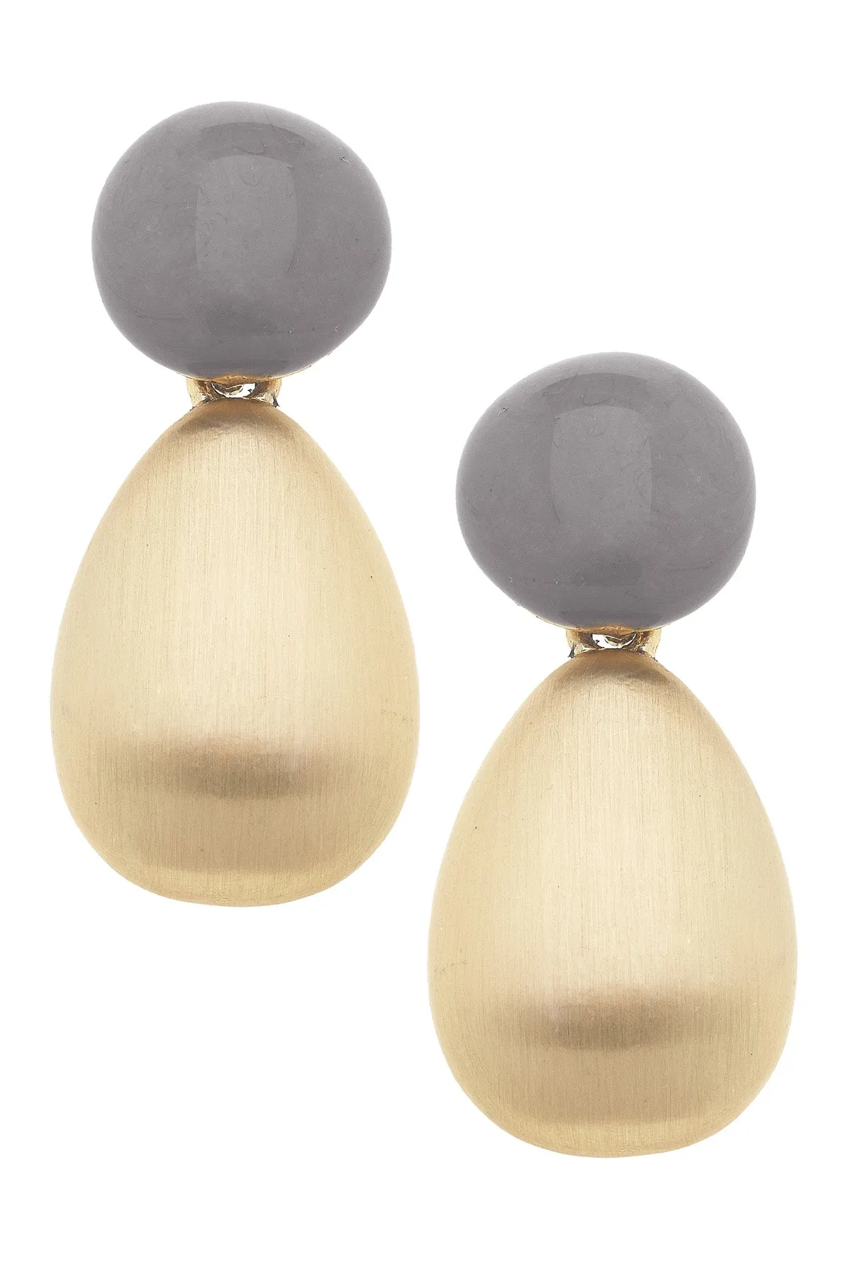 Mallory Marbled Resin Teardrop Earrings in Grey sold by Canvas Style