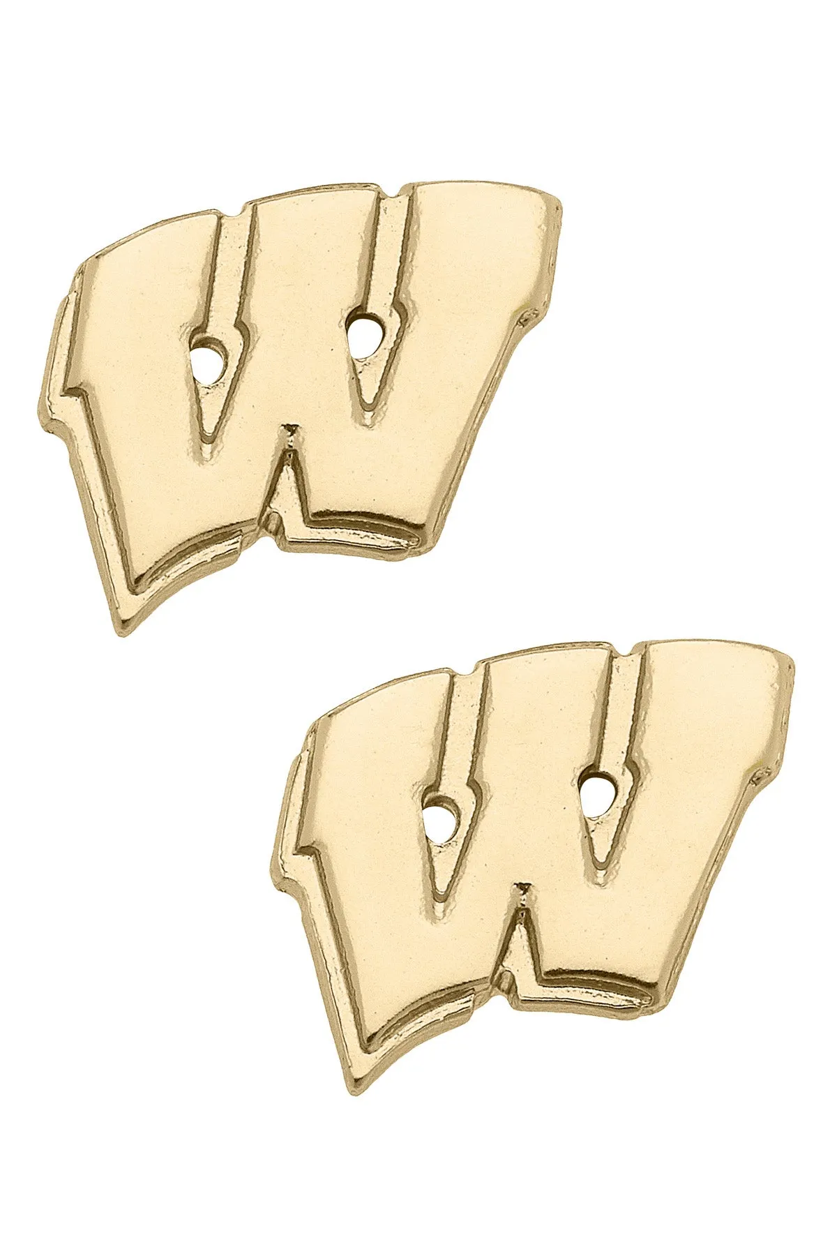 Wisconsin Badgers 24K Gold Plated Stud Earrings sold by Canvas Style