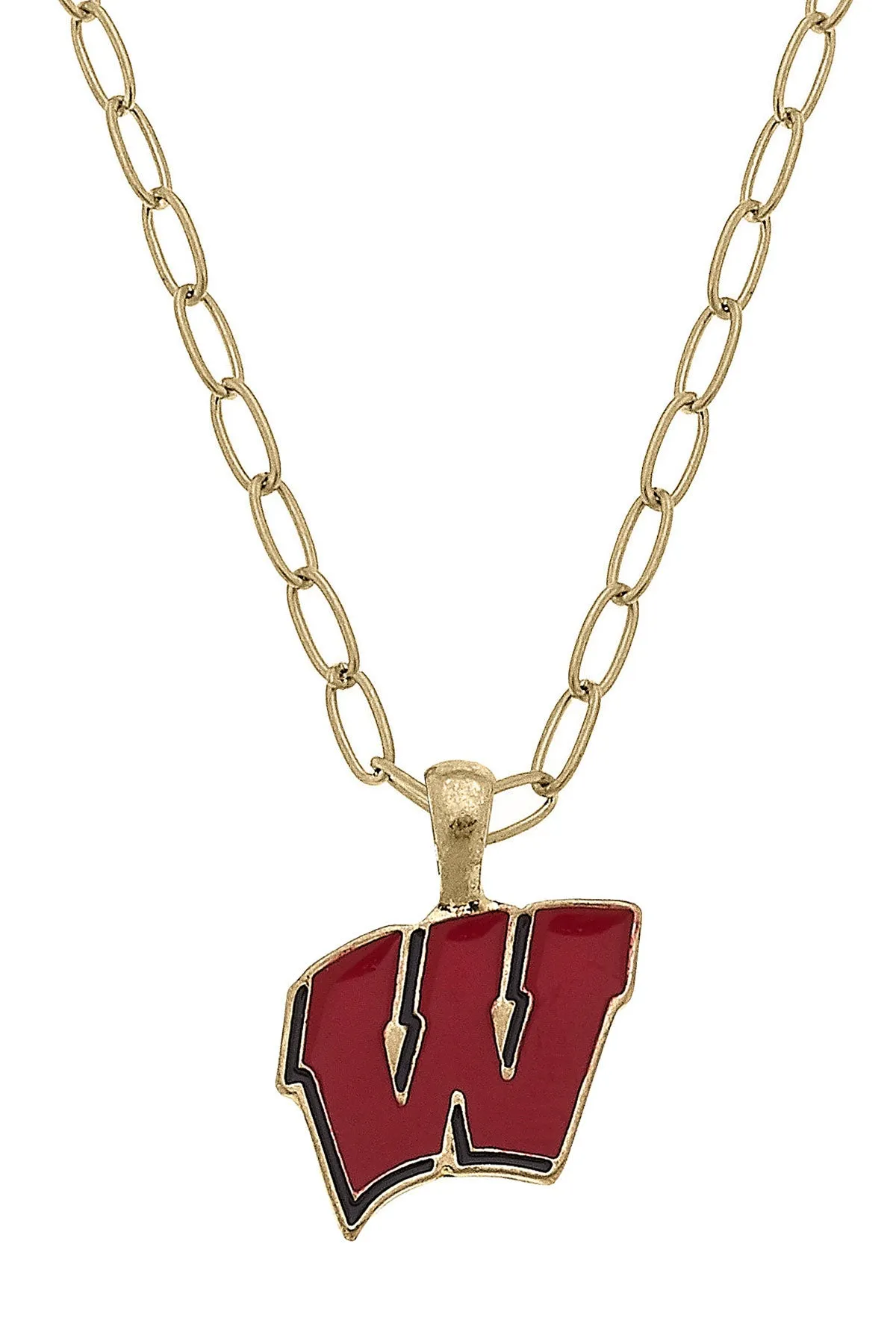 Wisconsin Badgers Enamel Pendant Necklace - FINAL SALE sold by Canvas Style