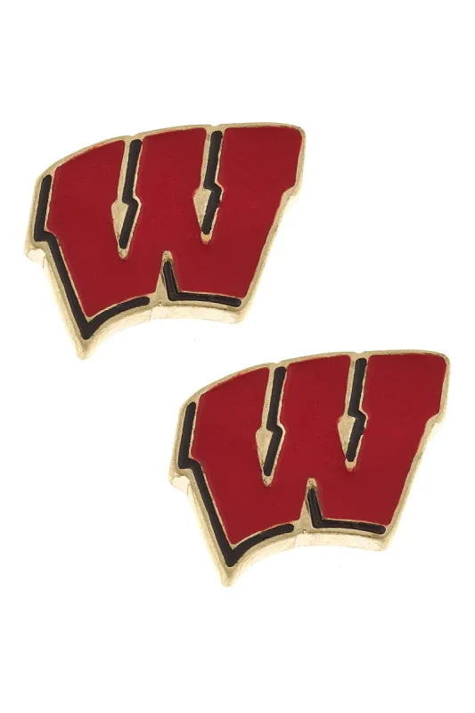 Wisconsin Badgers Enamel Stud Earrings - FINAL SALE sold by Canvas Style
