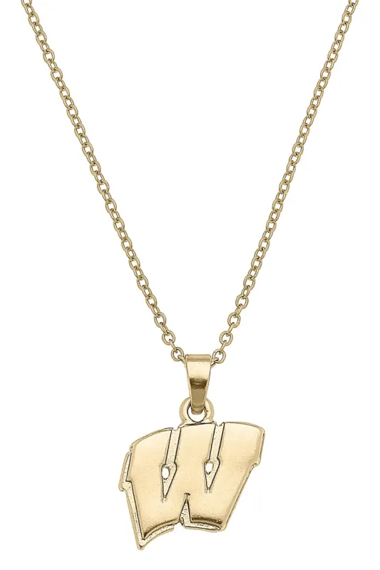 Wisconsin Badgers 24K Gold Plated Pendant Necklace sold by Canvas Style