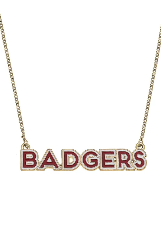 Wisconsin Badgers Outline Enamel Necklace - FINAL SALE sold by Canvas Style