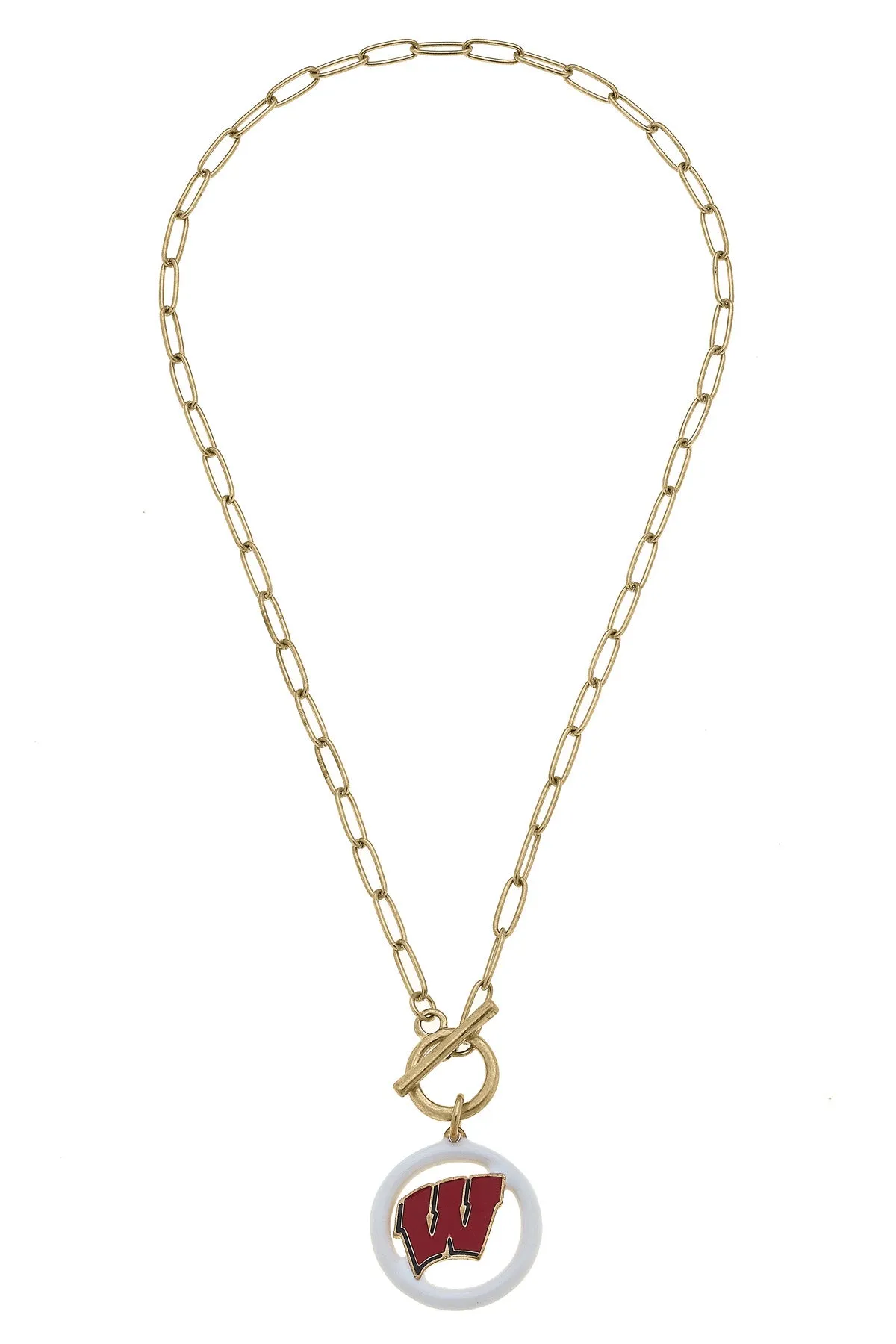 Wisconsin Badgers Logo Enamel T-Bar 16" Necklace - FINAL SALE sold by Canvas Style product image thumbnail 2
