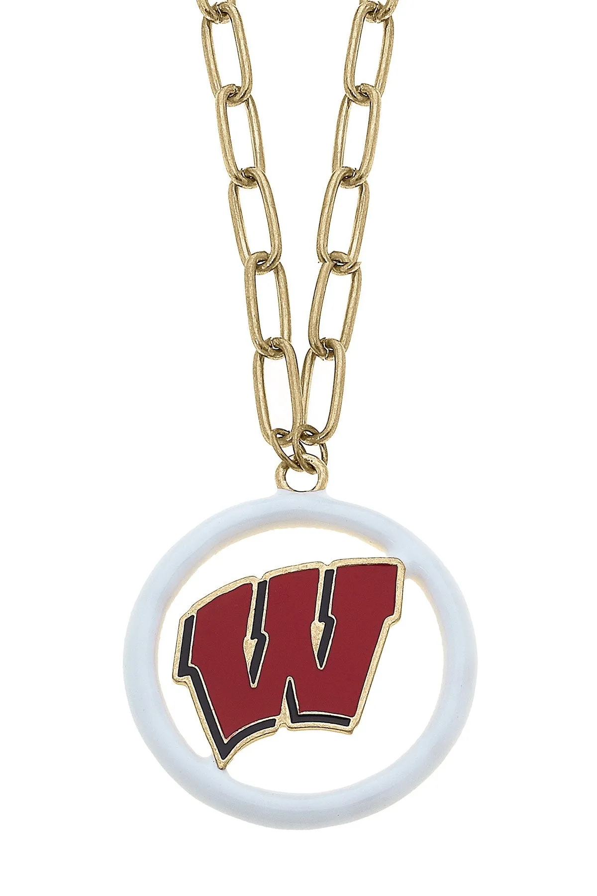 Wisconsin Badgers Logo Enamel Medallion Necklace - FINAL SALE sold by Canvas Style