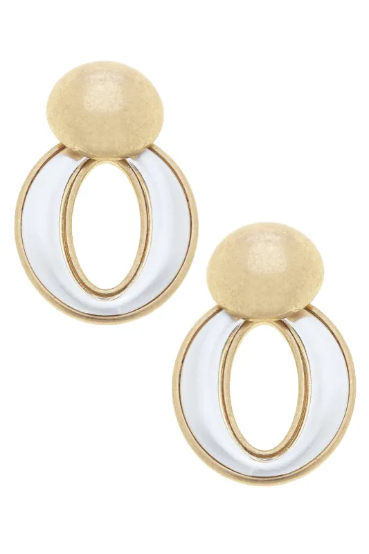 Mickey Sculpted O Drop Earrings in Satin Two Tone made by Canvas Style