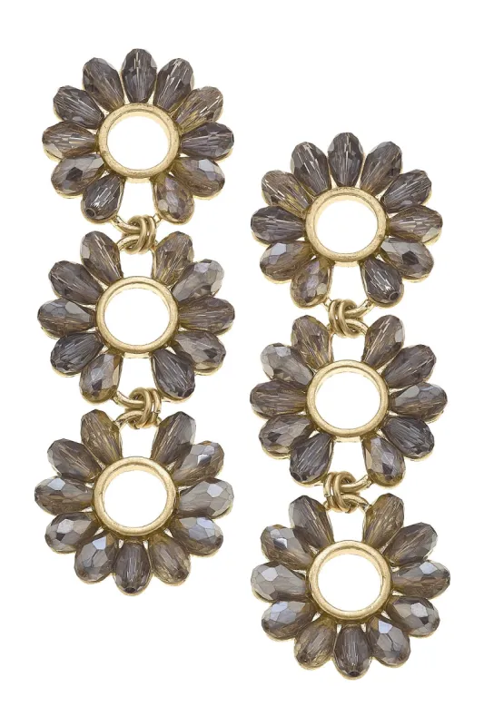Francie Festive Glass Statement Earrings in Black Diamond - FINAL SALE sold by Canvas Style