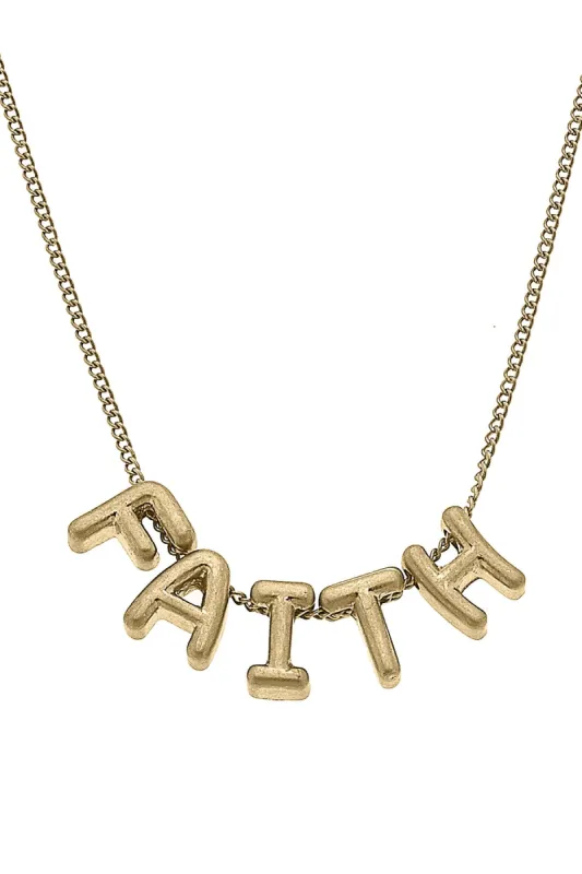 Faith Bubble Letter Necklace sold by Canvas Style