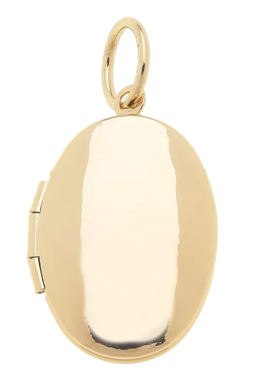 Oval Shaped Locket Charm in Shiny Gold sold by Canvas Style