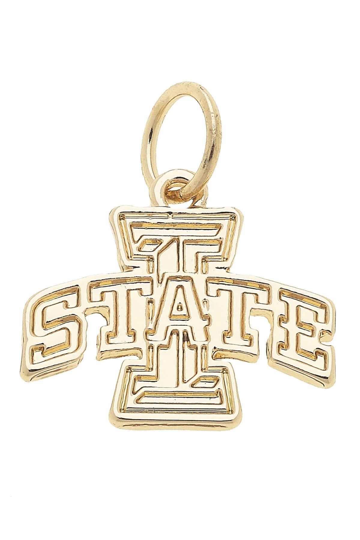 Iowa State Cyclones Shiny Gold Logo Charm sold by Canvas Style