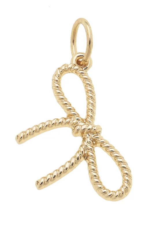Rope Bow Charm in Shiny Gold sold by Canvas Style