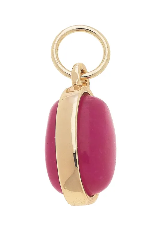 Dyed Jade Gemstone Charm in Fuchsia sold by Canvas Style