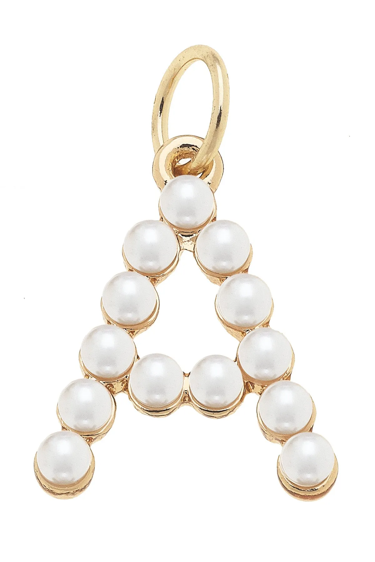 Pearl-Studded Letter Charm in Ivory sold by Canvas Style