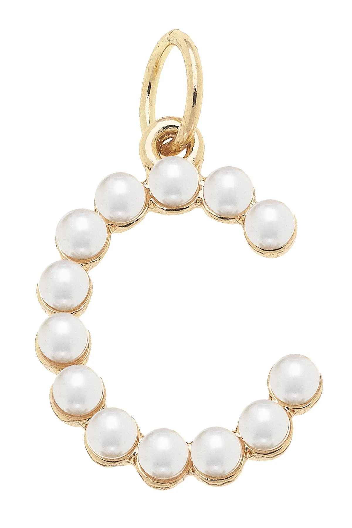 Pearl-Studded Letter Charm in Ivory sold by Canvas Style product image thumbnail 3