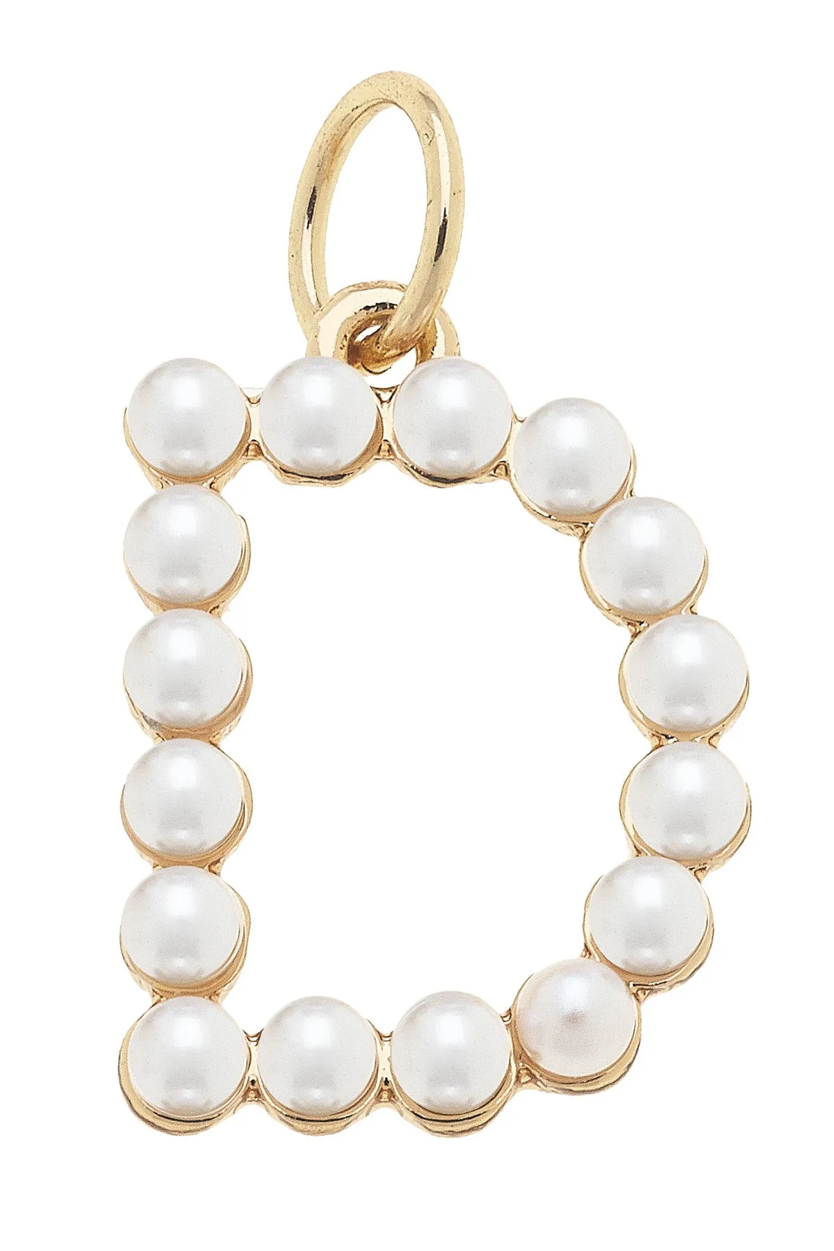 Pearl-Studded Letter Charm in Ivory sold by Canvas Style product image thumbnail 4