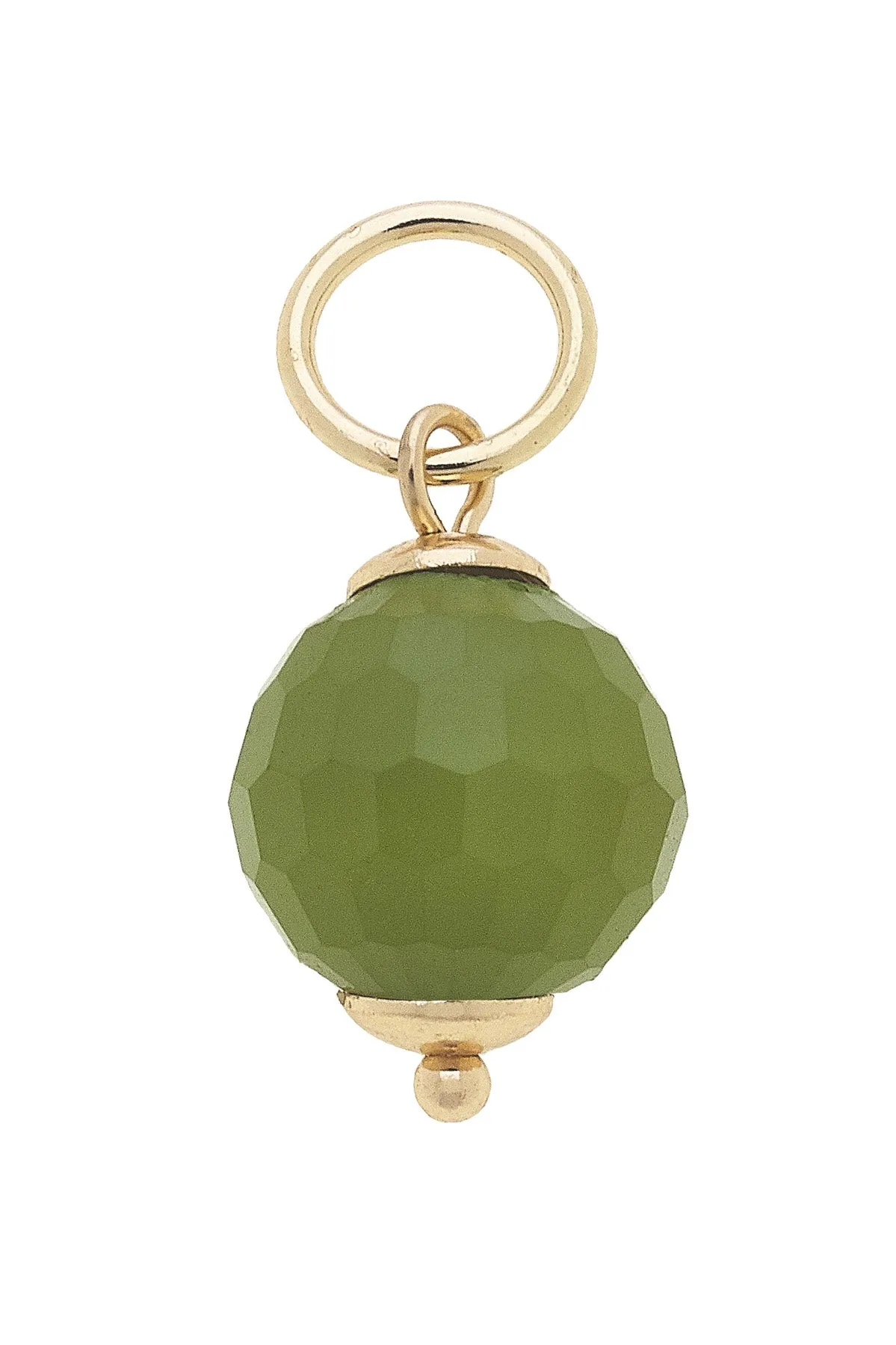 Glass Faceted Bead Charm in Lime Green sold by Canvas Style