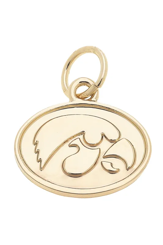 Iowa Hawkeyes Shiny Gold Logo Charm sold by Canvas Style