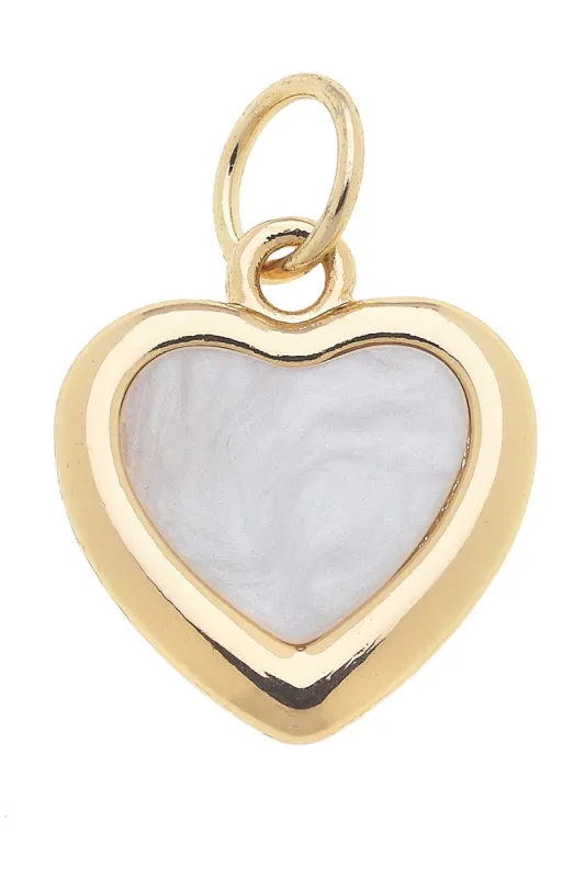Heart Outline Charm in Mother of Pearl sold by Canvas Style