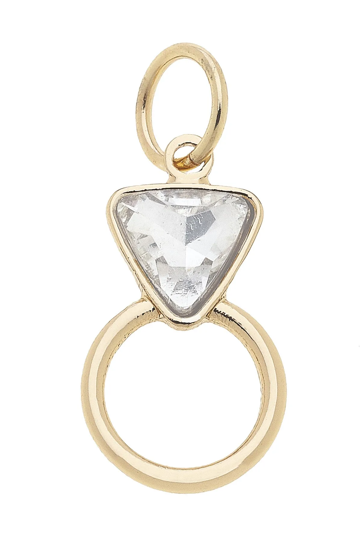 Rhinestone Ring Charm in Shiny Gold sold by Canvas Style